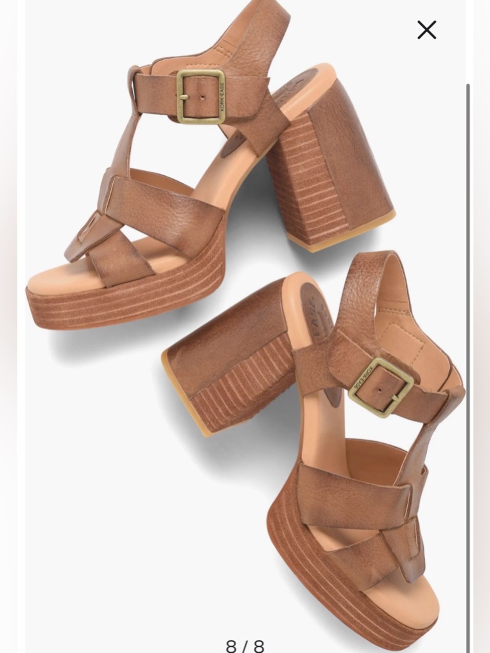 LIKE NEW Kork-Ease Macey Ankle Strap Sandal Leather Size 8